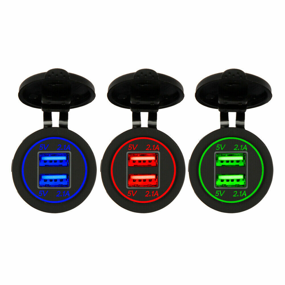 Dual Port USB Charger Socket Power Outlet Adapter Plug for C