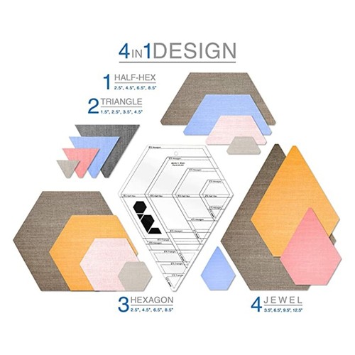 Diamond Shape Patchwork Ruler Quilting Tools High Grade Acrylic Material - Picture 6 of 8