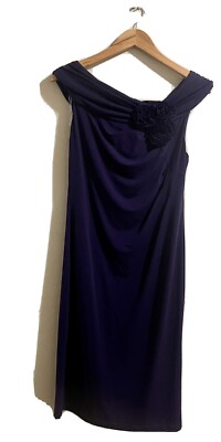 Connected Apparel fitted dress size 10 Plum Wine Ruche Waist Sleevless