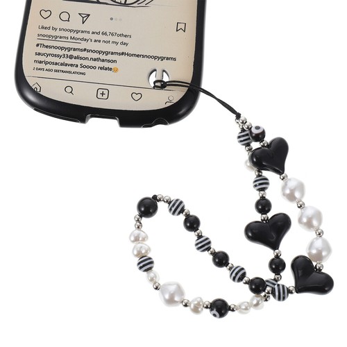 2 Pack Mobile Phone Chain Accessories Beaded Charms Strap Cell Lanyard - Afbeelding 2 van 12