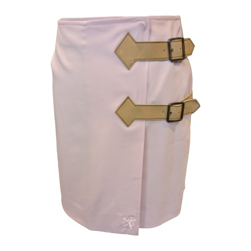 Women's Pringle Pink Golf Skirt Wrap Wool / Elastane Leather Buckles UK12 New - Picture 3 of 9