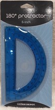 Office Depot 180 Degree Protractor 6inch Blue