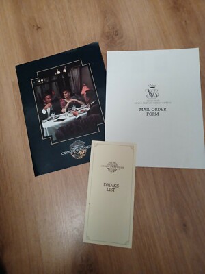Venedig Simplon Orient Express Katalog & Britische Getränkekarte
