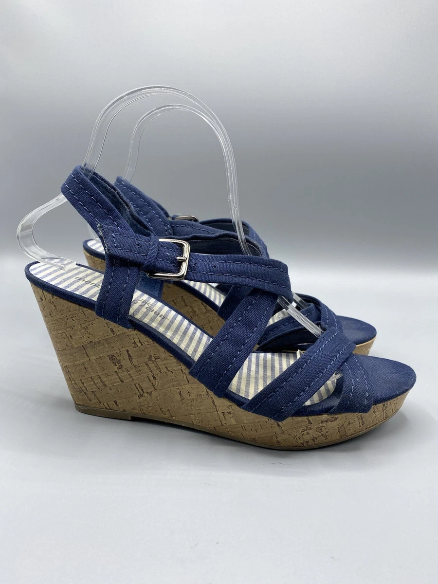 Montego Bay Club Womens Espadrille Sandals Wedge Shoes Ankle