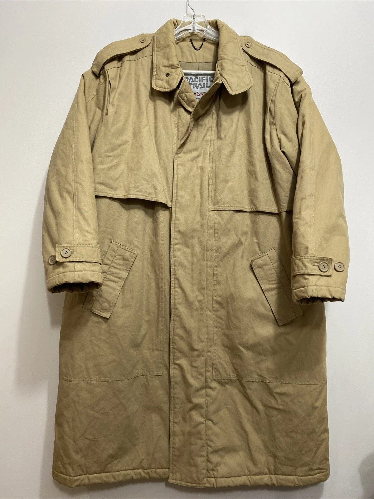 Vintage Mens Pacific trail Sportswear Thinsulate 3M jacket Sz Large Beige Canvas