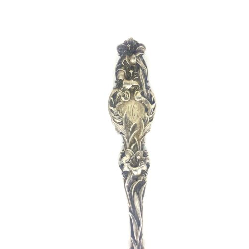 Antique 1902 Whiting Mfg. Co. Sterling Silver Oyster Fork - Lily - Picture 2 of 9