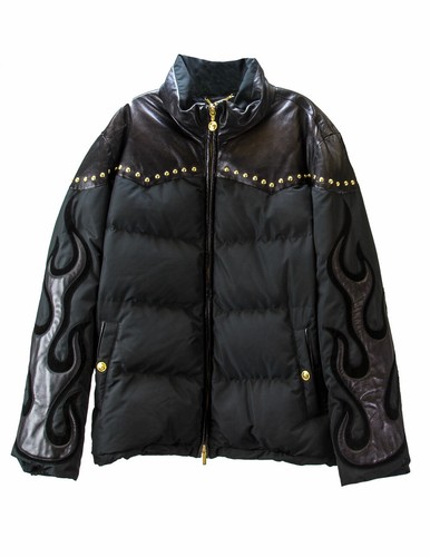 Versace Collection Men's Piumino Flames Down Jacket IT 50 Black | eBay