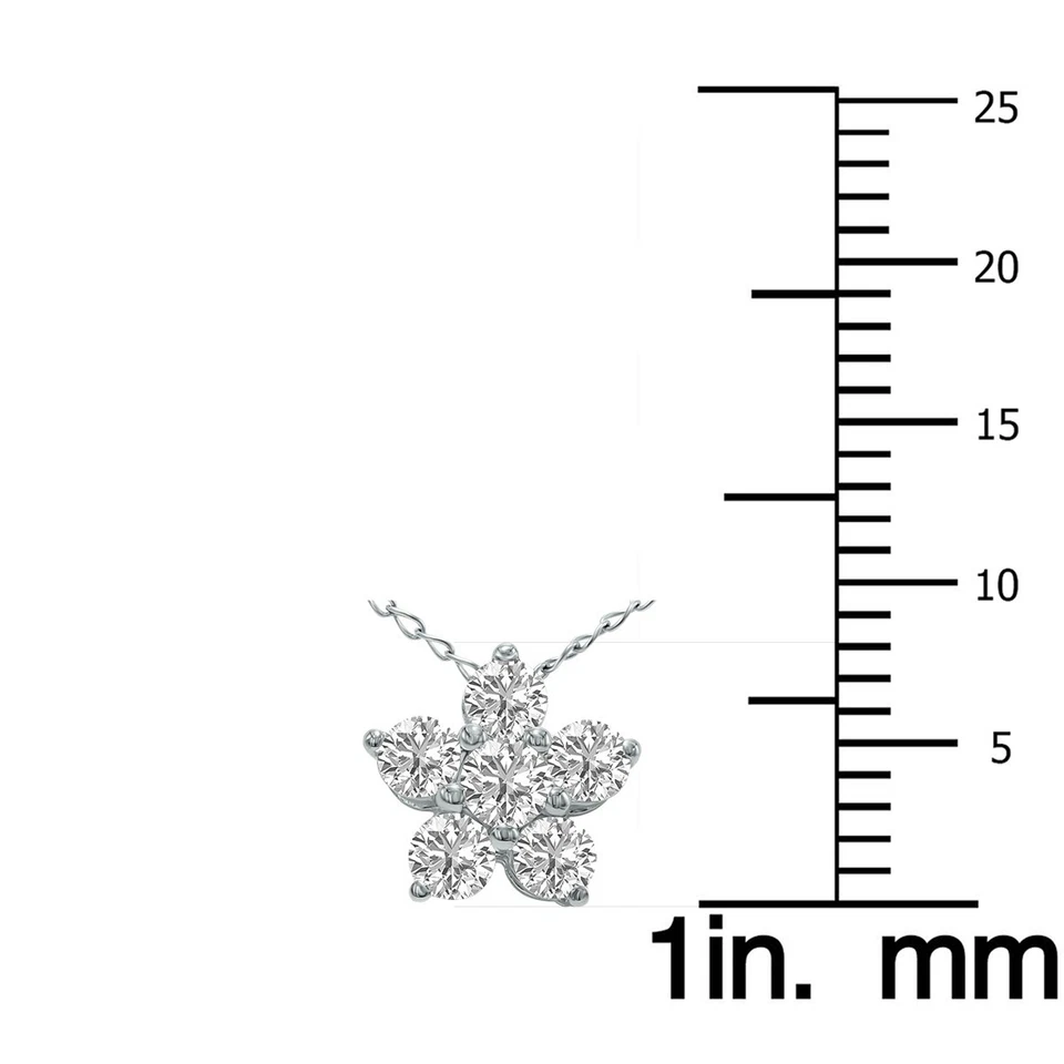 Кулон из белого золота 10 карат с выращенным в лаборатории бриллиантом звезда 1/2 карата - Изображение 3 из 4