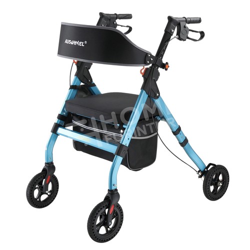 4 Wheel Mobility Rollator Walker Rolling Walking Aluminum with Seat for Seniors - Picture 7 of 12