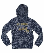 Outerstuff St. Louis Rams NFL Youth Girls (4-16) Pullover Fleece Hoodie, Navy