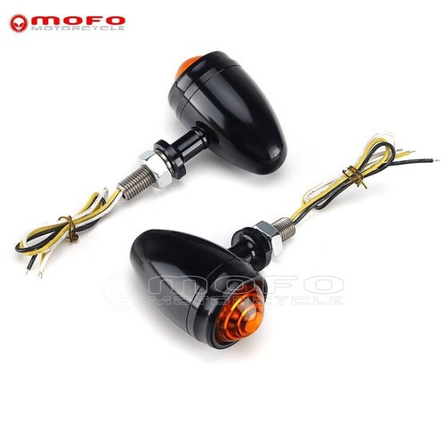 Mini LED Bullet Turn Signal Light Amber Light For Honda Harley Cruiser Chopper - Picture 6 of 12