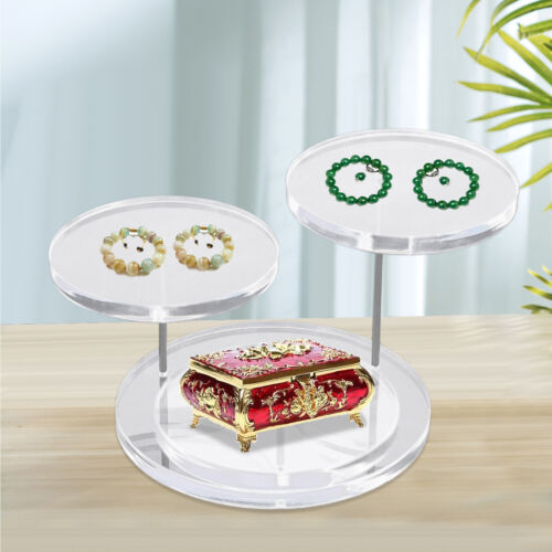 Acrylic Transparent Display Stand, 3 Round Base Display Rack, Jewelry & Ring - Picture 4 of 19