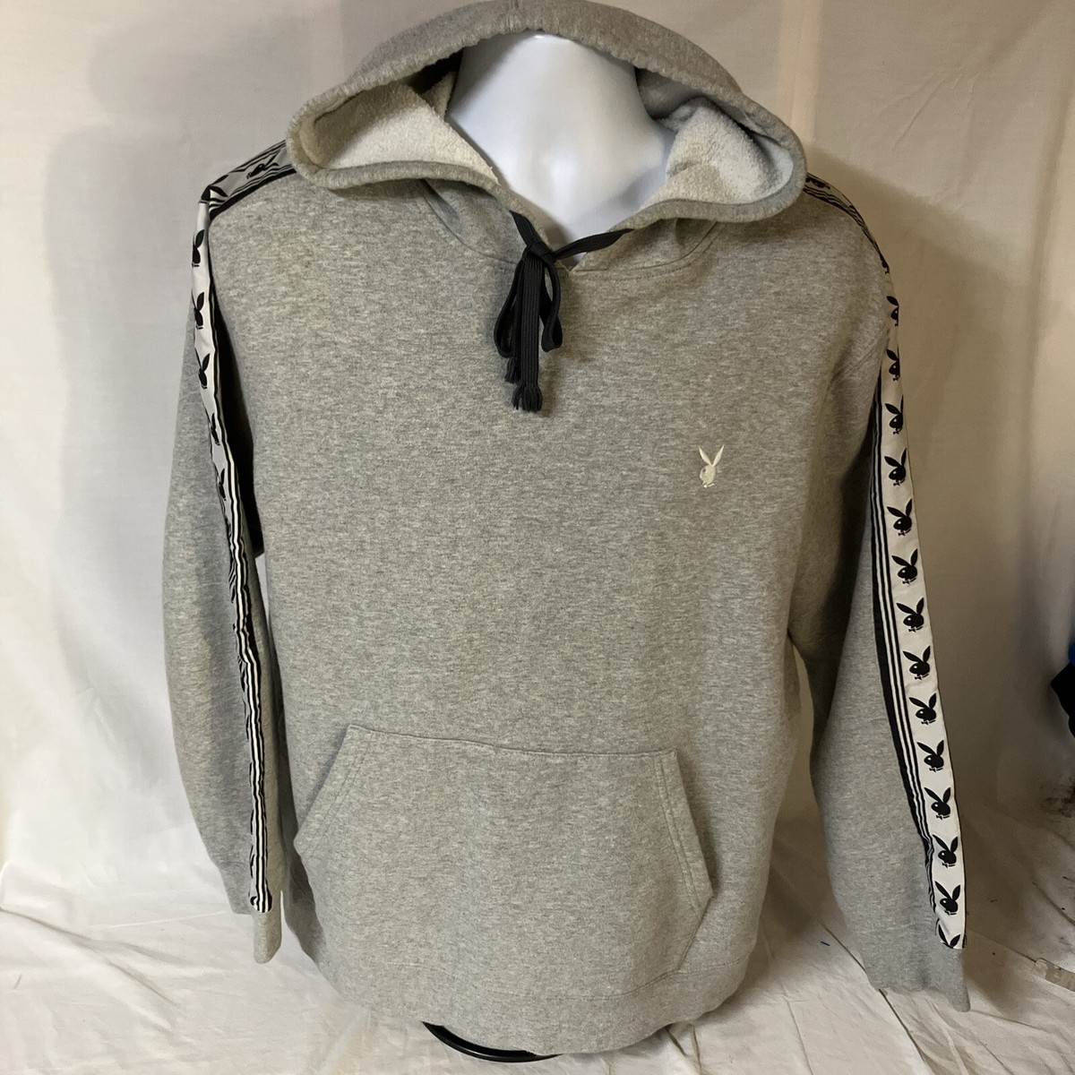 PacSun x Playboy Mens Hoodie Sweatshirt Gray Large Pullover