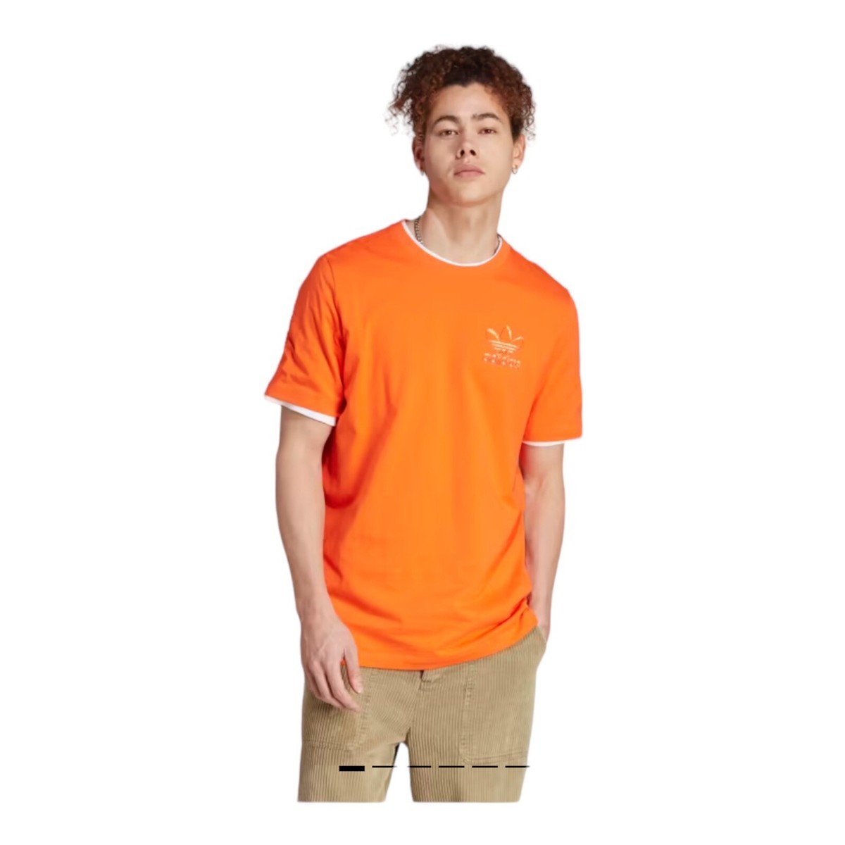 Adidas Mens GRAPHICS FIRE TREFOIL TEE Orange Size Small (IL5195