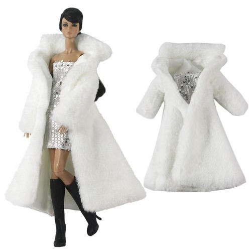 Fashion Winter Fur Parka 1/6 Doll Clothes Outfits Long Jacket Coat Dress 11.5" - Picture 3 of 21