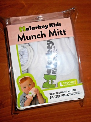 Mitt Soothing Teether Muchkin Teething Mitten Blue Pink for Baby