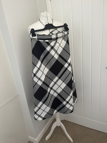 Ladies Hobbs Black,White 50% Cotton 50% Linen A-Line Skirt Uk 16 - Picture 5 of 8