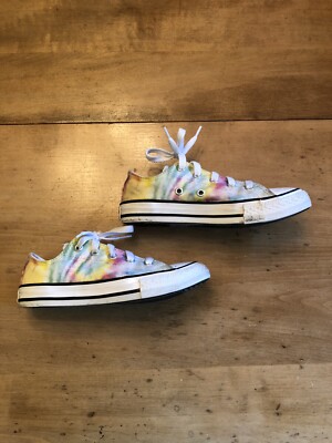 Converse All Star Lace Up Low Top Shoes Tie Dye 365582F Youth Sz