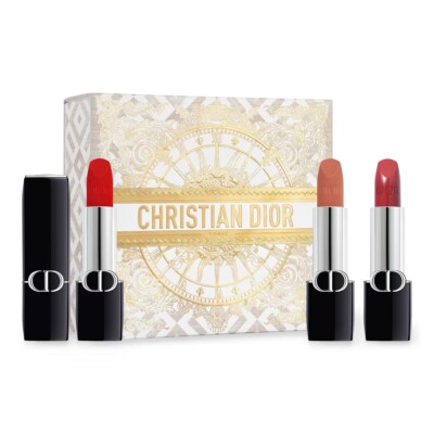 Dior Rouge Holiday Gift Set - Limited Edition Mini Lipstick. 3 Top