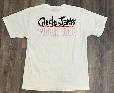 NEW Circle Jerks Size Large White Skeleton Skank Man World Tour