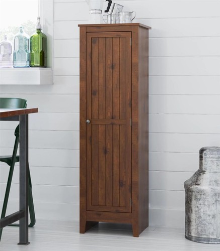 Rustic Farmhouse 5ft Single Door Storage Pantry Cabinet Cupboard Furniture - Picture 2 of 11