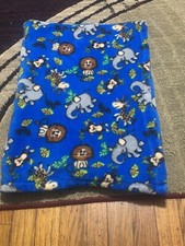 Northpoint Baby blue lion monkey elephant giraffe jungle baby blanket