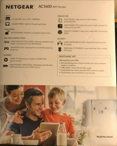 NETGEAR AC1600 Dual-Band Smart Wi-Fi Router - R6260 - Picture 2 of 5