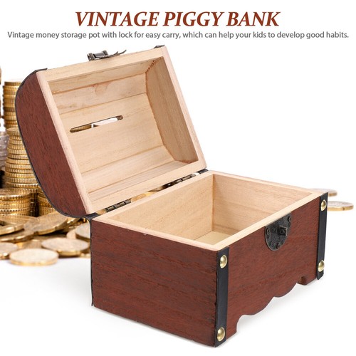 3 Pack Retro Money Bank Child Jewelry Container Treasure Chest with Lock - 第 7/12 張圖片