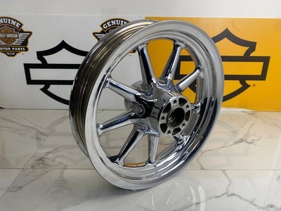 02-08 Rear OEM Genuine 16x3 OEM Harley Touring 9 Spoke Wagon Wheel Chrome Rim