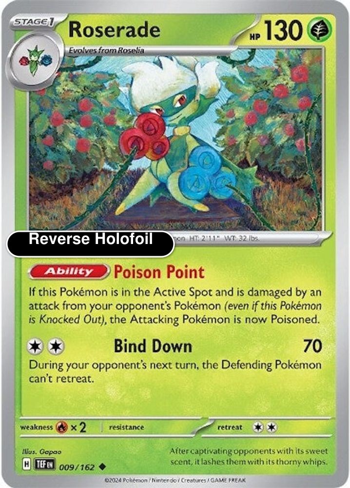 Roserade [TEF - 009/162] Uncommon Reverse Holofoil NM TEF