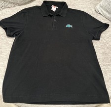 Lacoste Live Men  s Size 6 Solid Black Short Sleeve Big Gator Collared Polo Shirt