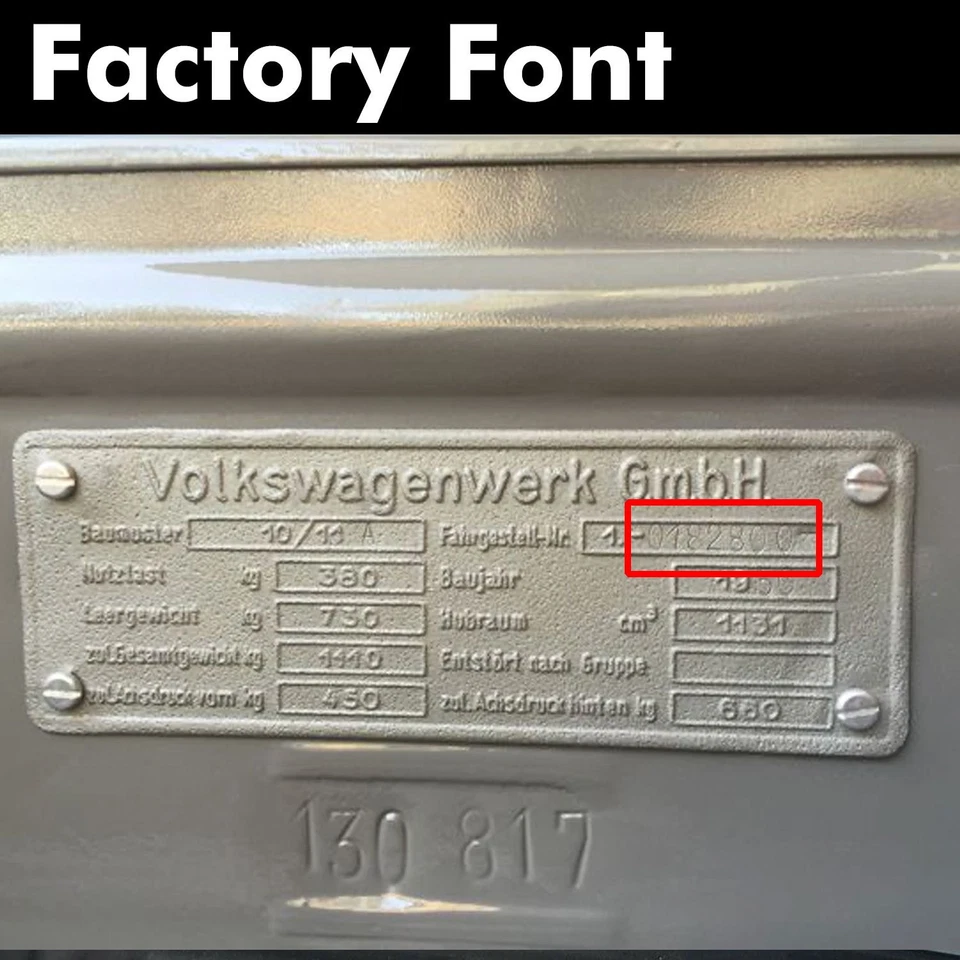 Volkswagen Data Plate Die Punch Set for VW Vin ID Data Tags bus beetle ghia kdf - Image 4 of 4