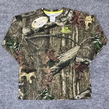 Mossy Oak Camo Shirt Youth Medium Break Up Infinity Long Sleeve Green Logo NWT