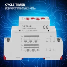 GRT8-S1 Mini Asymmetric Cycle Timer ON/OFF Repeat Cycle Time Relay AC 230V