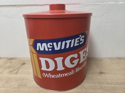 Vintage McVities Verdauungskeksdose Fass Werbung England Display