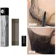 2 Beard Pencil Filler Hair Grower Waterproof Long Last Moustache Eyebrow Brush