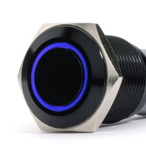 19mm Latching / Momentary Push Button Switch ON-OFF W Blue LED 12V