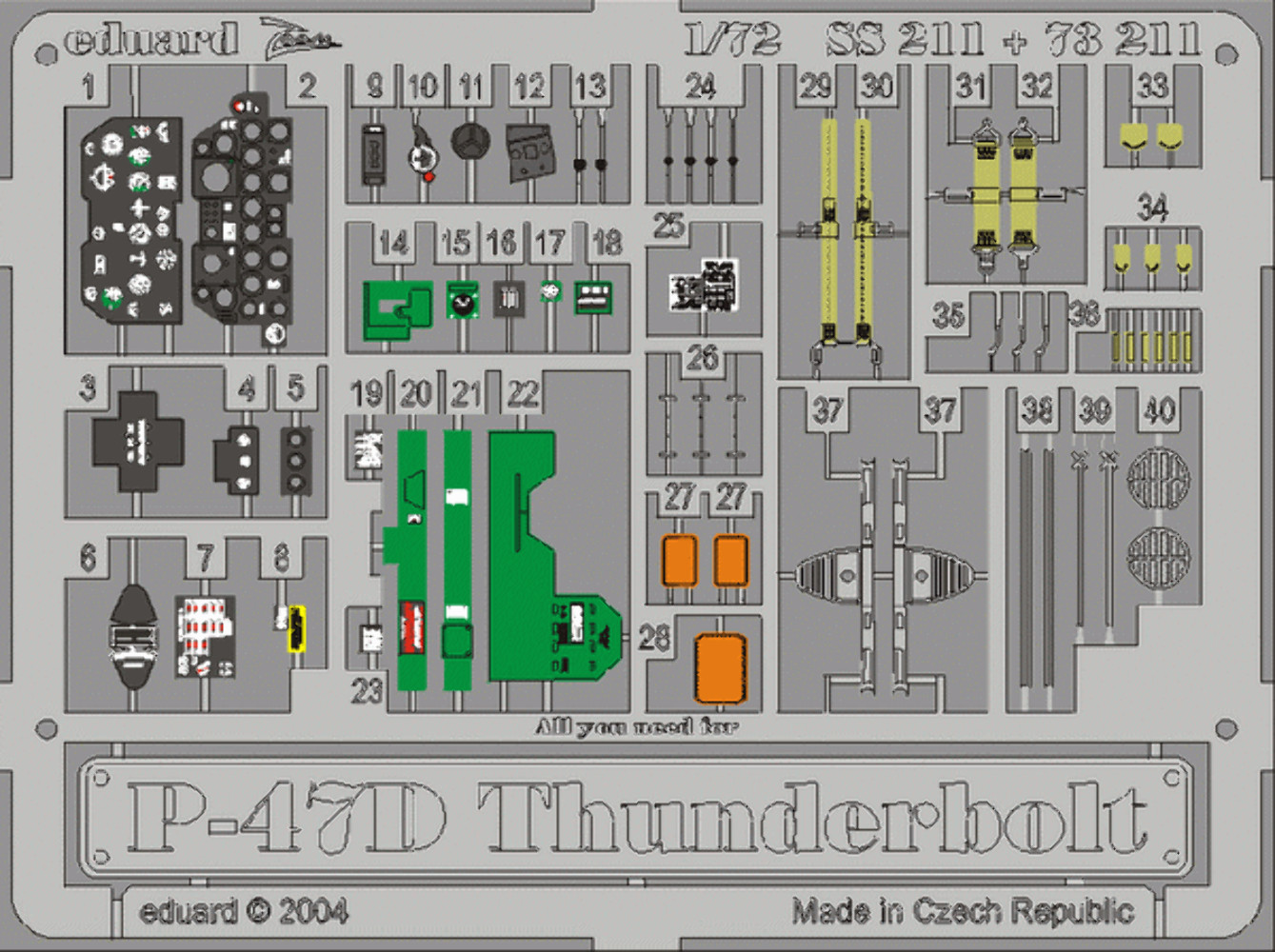 Eduard SS211 1:72 Republic P-47D Thunderbolt PRE-PAINTED IN COLOUR!