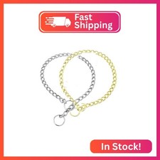 Choker Collar for Dogs Silver Golden Metal Slip Link Dog Chain Collar Heavy Duty