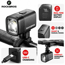 ROCKBROS Bike Intelligent Headlight 1000LM Super Bright USB Rechargeable 2800mAh