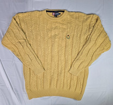 VTG CHAPS Ralph Lauren Sweater Cable Knit Fisherman Hvy chunky Y2K 90's Mens XL