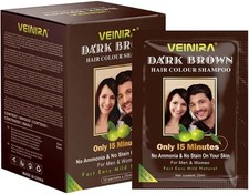 Veinira Black Hair Dye Shampoo Man Womens Dark Brown colour Ladies Natural Beard