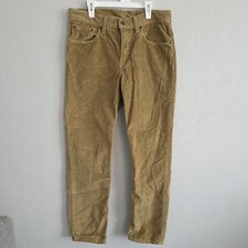 Levis Men Corduroy Pants Tan Brown Straight Fit 5 Pocket Size 30x30 Irregular
