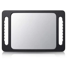 Unbreakable Hand Mirror with Double Handle - Large Handheld Barber Mirror for...