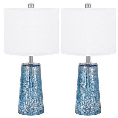 TPAMSWO Modern Coastal Table Lamps 23  High Blue Silver Hand-Applied Mercury ...