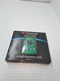 DAMAGED BUT WORKS Sega Dreamcast Clear Green VMU OEM Visual Memory Unit #A15