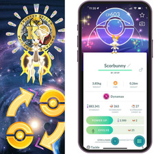 Pok mon PTC  TRADE GO  Shiny Dynamax Scorbunny   Special Background  Digital   