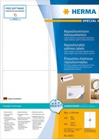 Herma Adressetiketten A4 Weiß 99,1X139 Mm Repositionierbar Papier Matt Blickdich