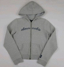 Abercrombie & Fitch Grey Zip Up Hoodie Embroi...