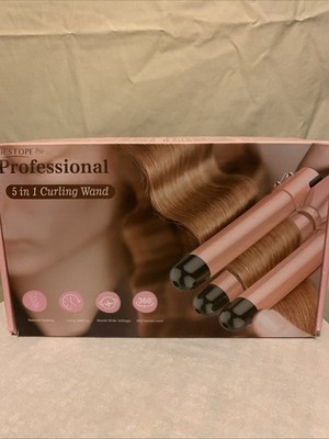 Waver Curling Iron Wand, BESTOPE PRO 5 in 1 Curling Wand Set with 3 Barrel Hair